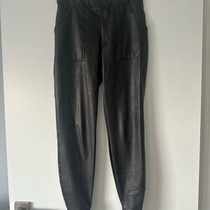 SPANX faux leather track pants
